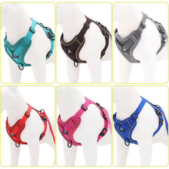 No Pull Dog Harness and Leash Set Adjustable Pet Harness Vest for Small Dogs Cats Reflective Mesh Dog Chest Strap French Bulldog