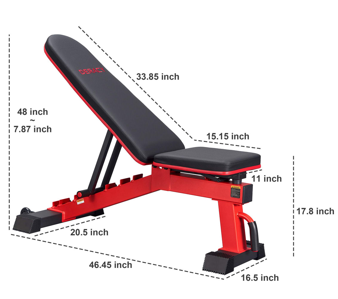DERACY Adjustable Weight Bench for Full Body Workout, Incline and Decline Weight Bench for Indoor Workout, Home Gym (black1)