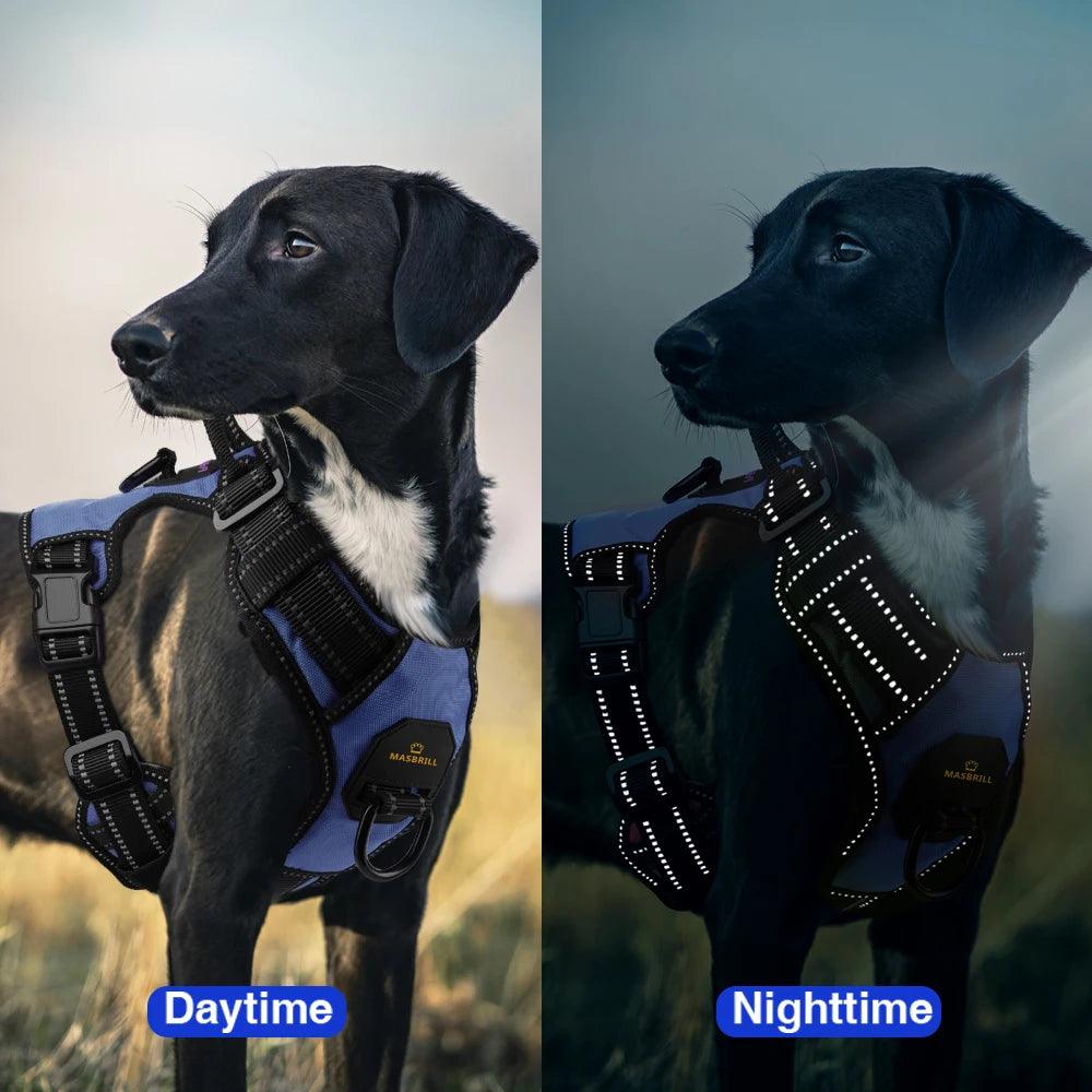 MASBRILL Reflective Nylon No-Pull Dog Harness for Medium to Large Breeds - - My Canine Fashion