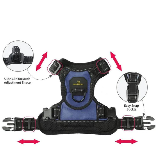 MASBRILL Reflective Nylon No-Pull Dog Harness for Medium to Large Breeds - - My Canine Fashion