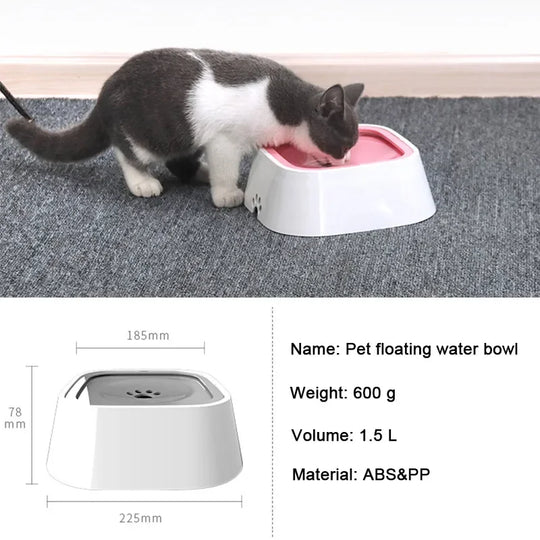 5L Floating Dog Water Bowl - Non-Wetting Mouth, Slow Feeder, Anti-Overflow Dispenser"